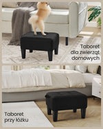 Czarny podnóżek taboret 40×32×26 cm