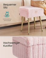 Stołek z schowkiem różowy pastelowy