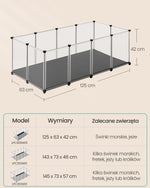 Mała klatka dla zwierząt 125×63×42 cm biała