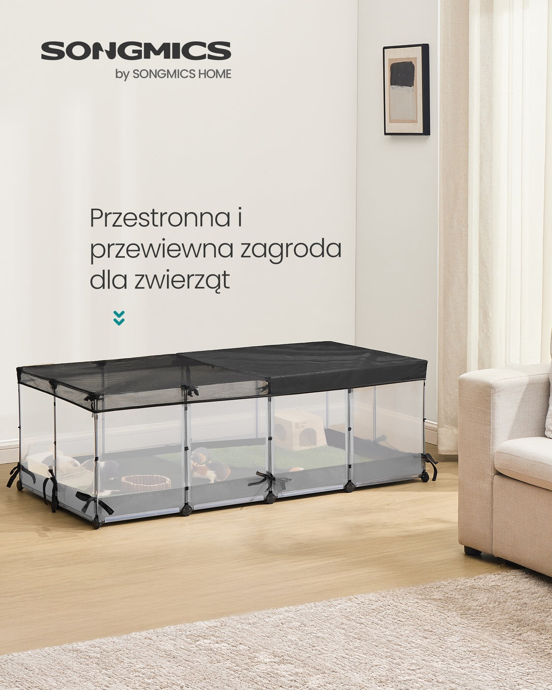 Mała klatka dla zwierząt 144×74×47 cm biała