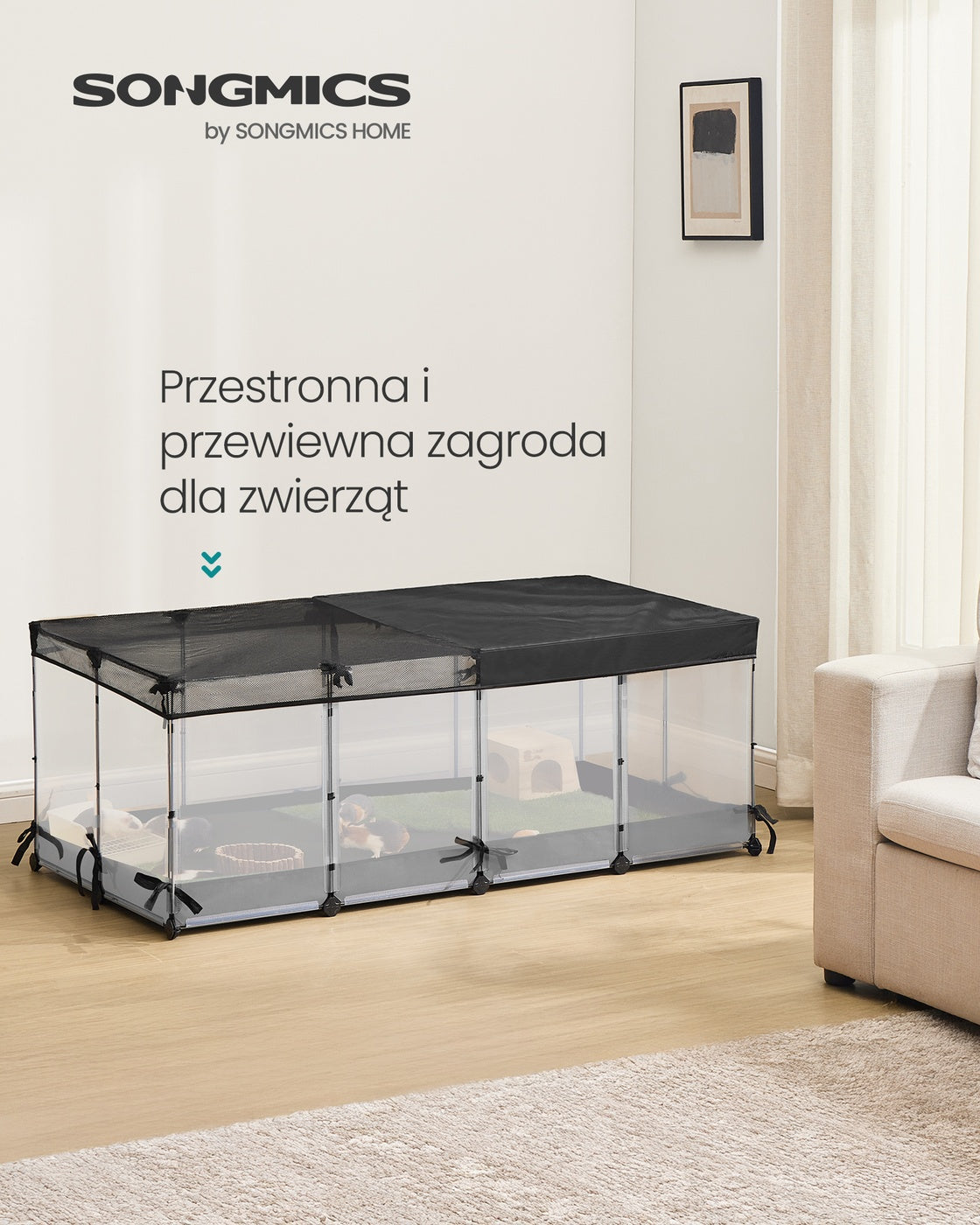 Klatka dla małych zwierząt 144x74x57 cm biała