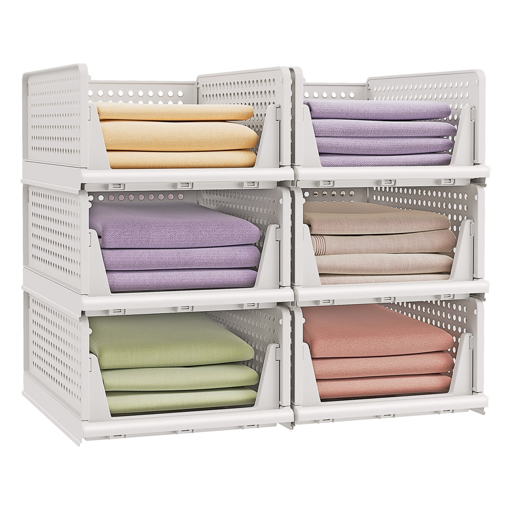 Zestaw 6 białych organizerów do szafy z szufladami