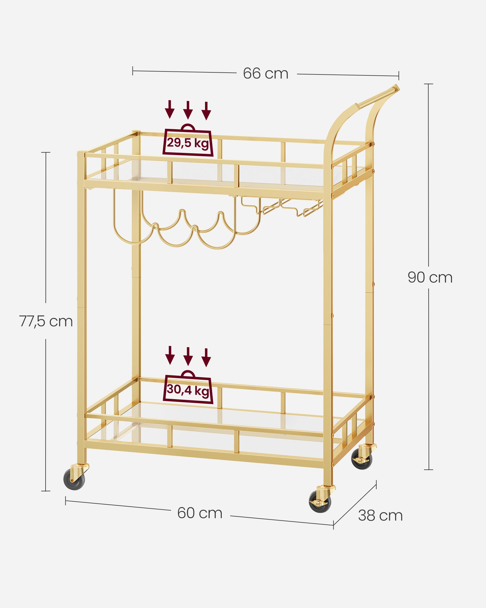 Mebel do domu, pale gold, 65,8 cm