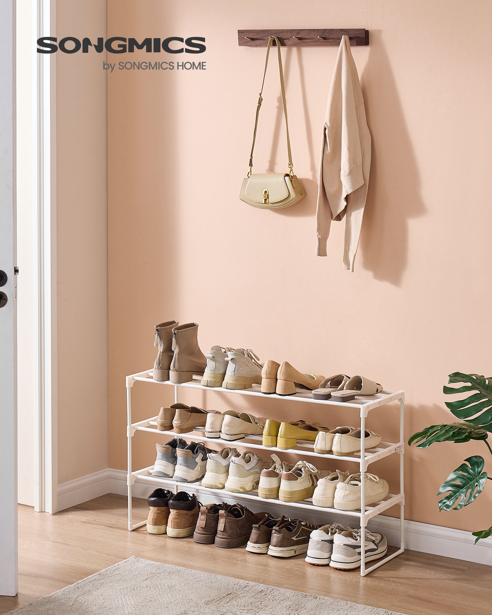 Regał na buty, pearl white, 92 cm