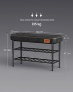 Ławka na buty z siedziskiem EKHO 80x30 cm