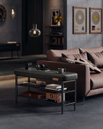 Ławka na buty czarna 30x100x50 cm