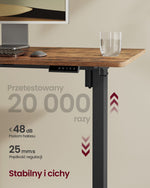 Elektryczne biurko regulowane 72-118 cm czarne