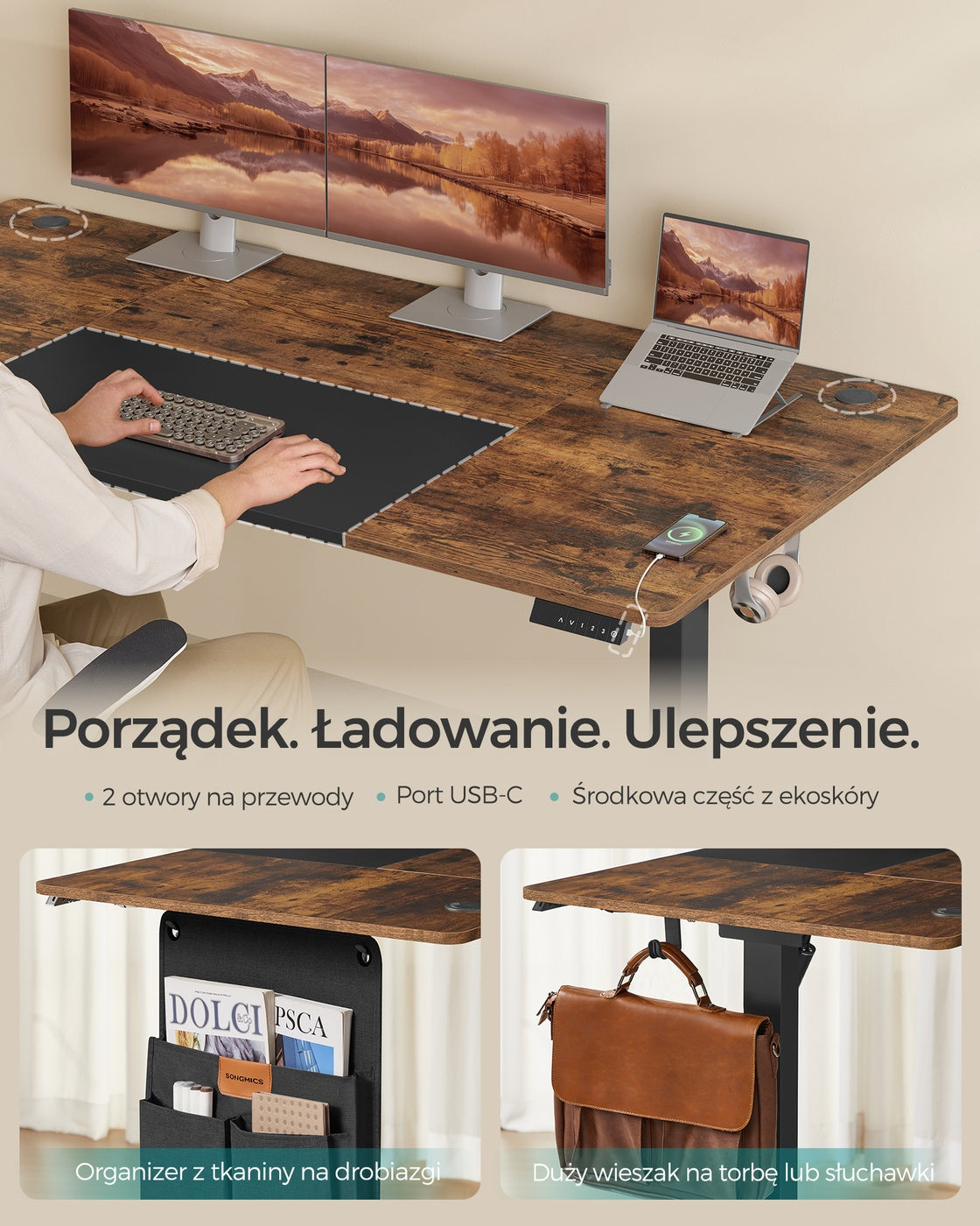 Skrzynia z miejscem do przechowywania i regulowaną wysokością