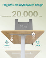 Elektryczne biurko regulowane 120×60 cm złoty dąb