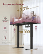 Biurko elektryczne z regulacją wysokości 140×80 cm czarne