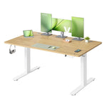 Regulowane biurko 140×80 cm z USB-C złoty dąb