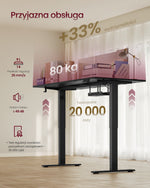 Regulowane biurko 160x80 cm czarne