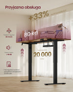 Regulowane biurko 160x80 cm brąz vintage