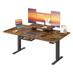 Elektryczne biurko regulowane 160x80 cm brązowe