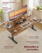 Elektryczne biurko regulowane 160x80 cm brązowe
