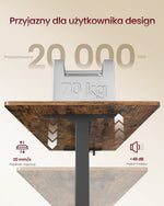 Elektryczne biurko regulowane 160x80 cm brązowe