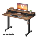 Biurko elektryczne z regulacją wysokości i stojakiem na monitor
