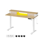 Biurko z regulacją wysokości, natural oak, 140 cm