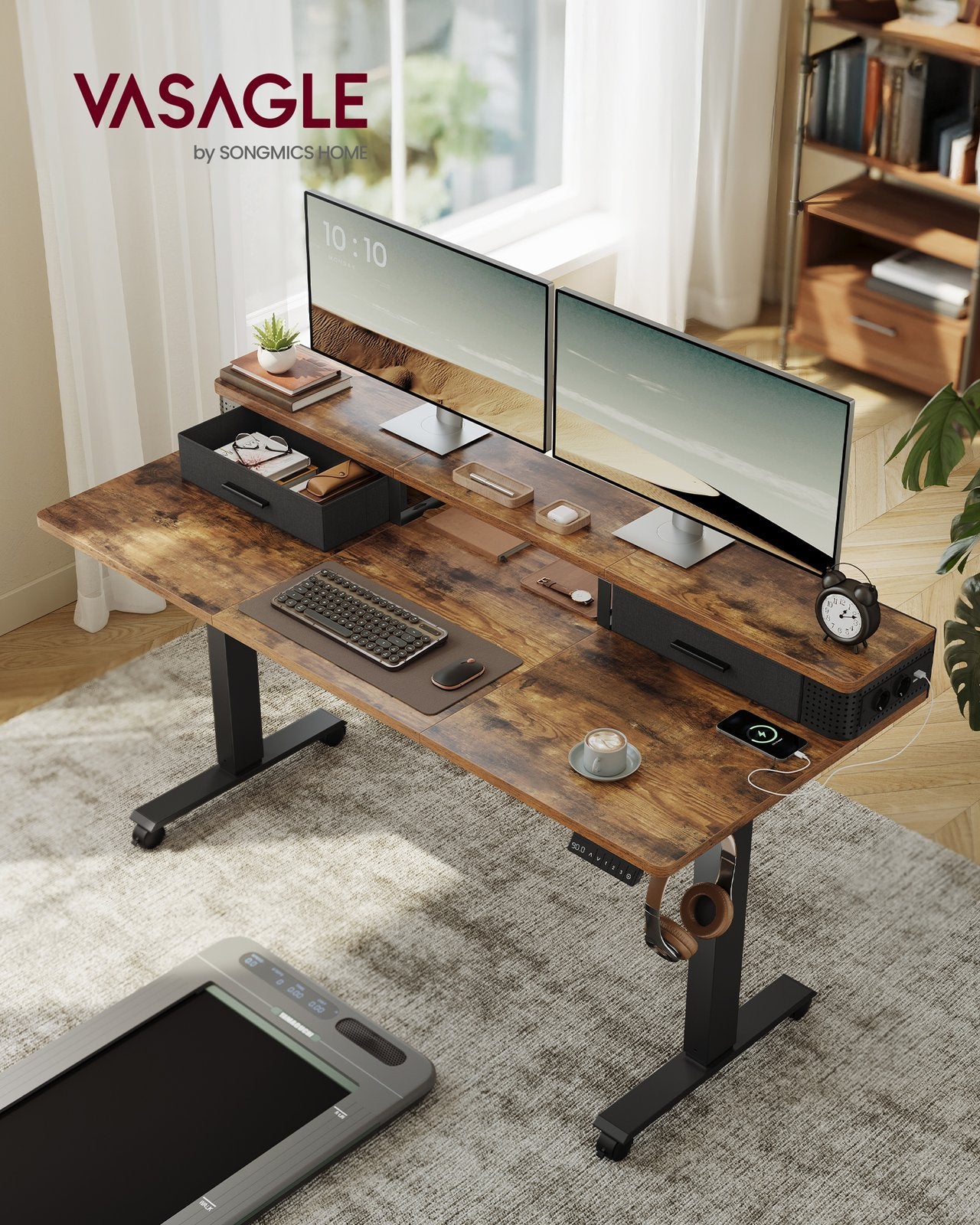 Regulowane biurko z elektrycznym podnoszeniem 140×60 cm