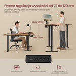 Narożne biurko elektryczne 140x160 cm z regulacją wysokości