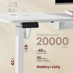 Elektryczne biurko narożne 140×160 cm białe matowe