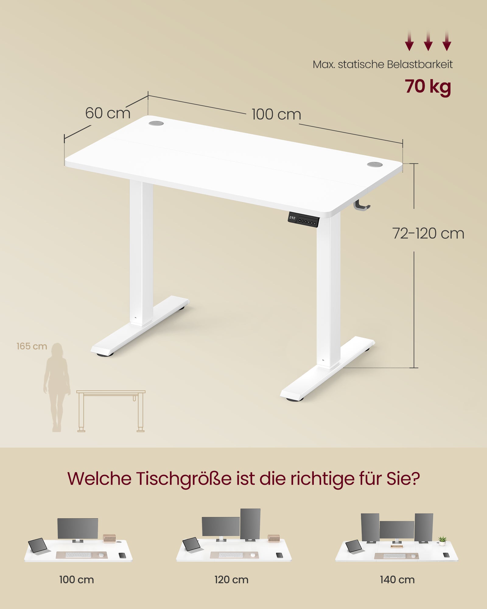 Biurko komputerowe, biały, 100 cm