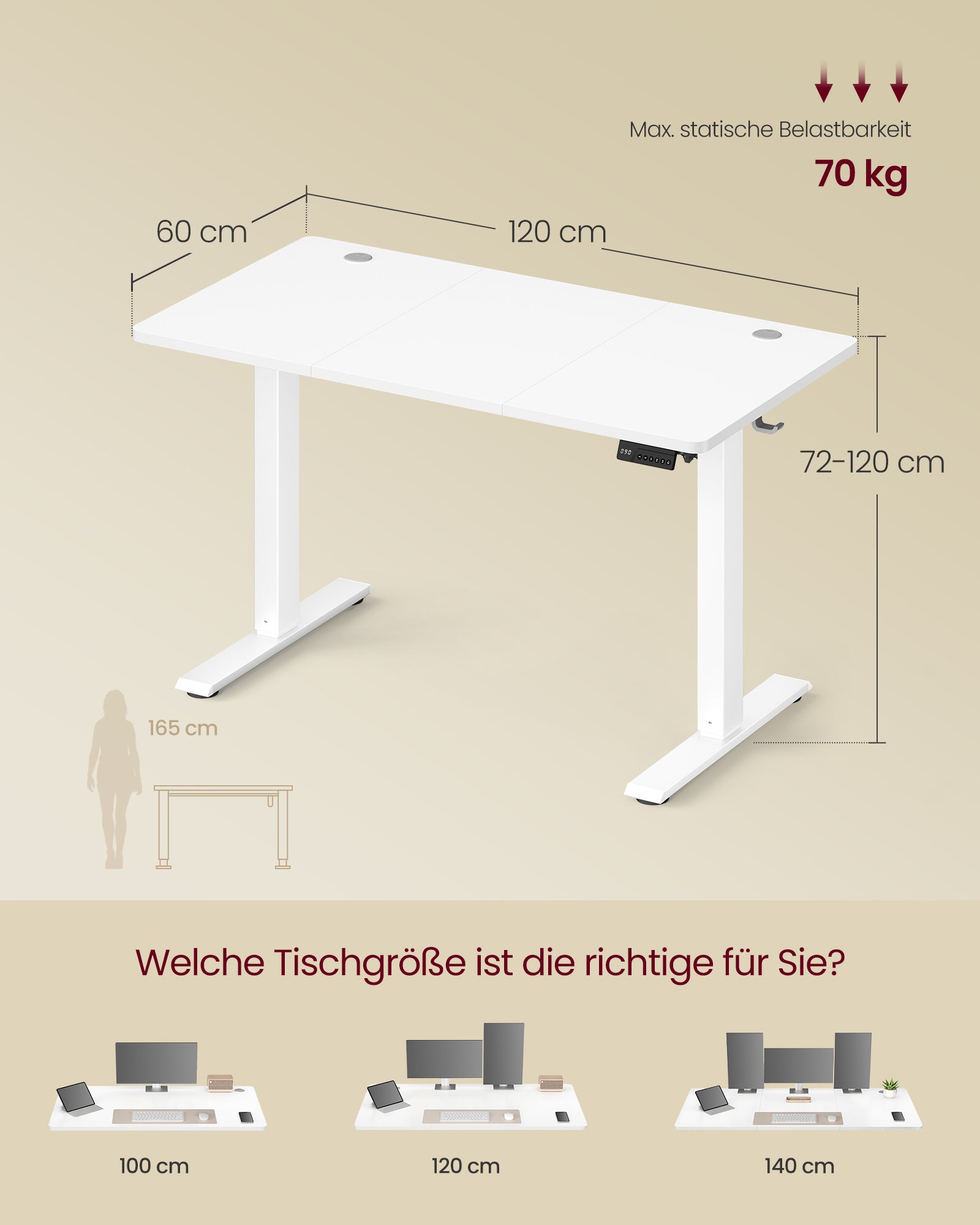 Biurko komputerowe, biały, 120 cm