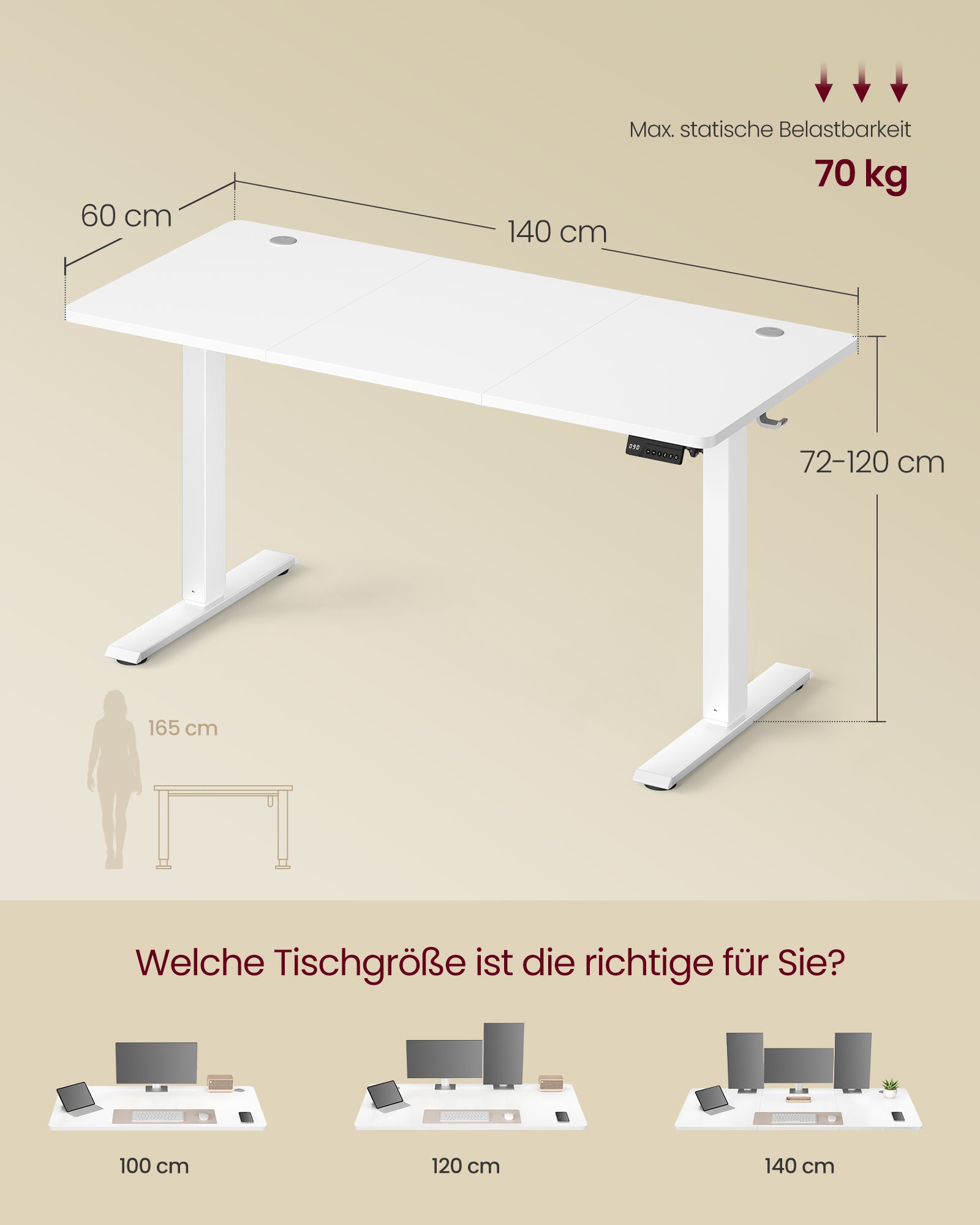 Biurko komputerowe, biały, 140 cm