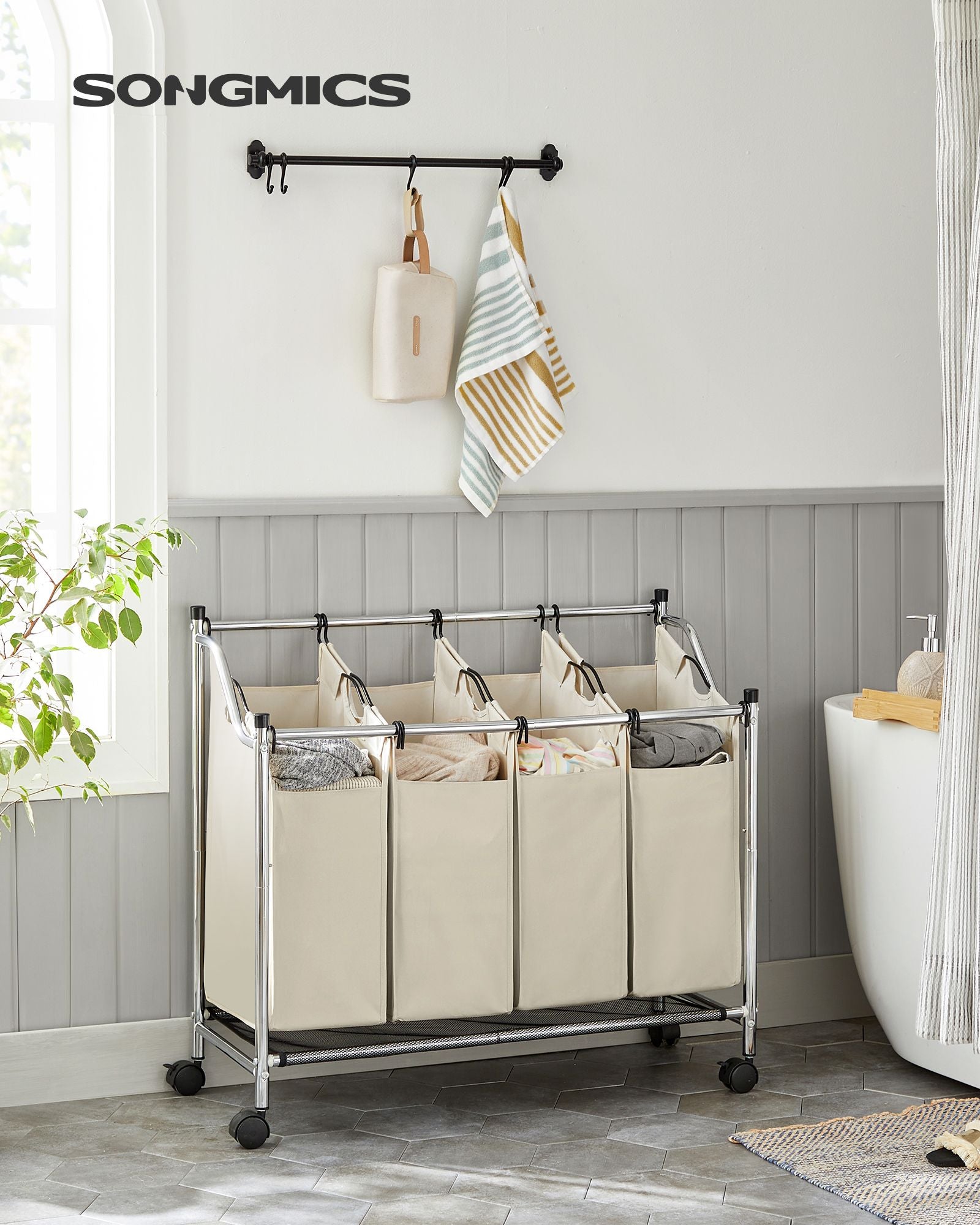 Kosz na pranie, cream white, 87,5 cm