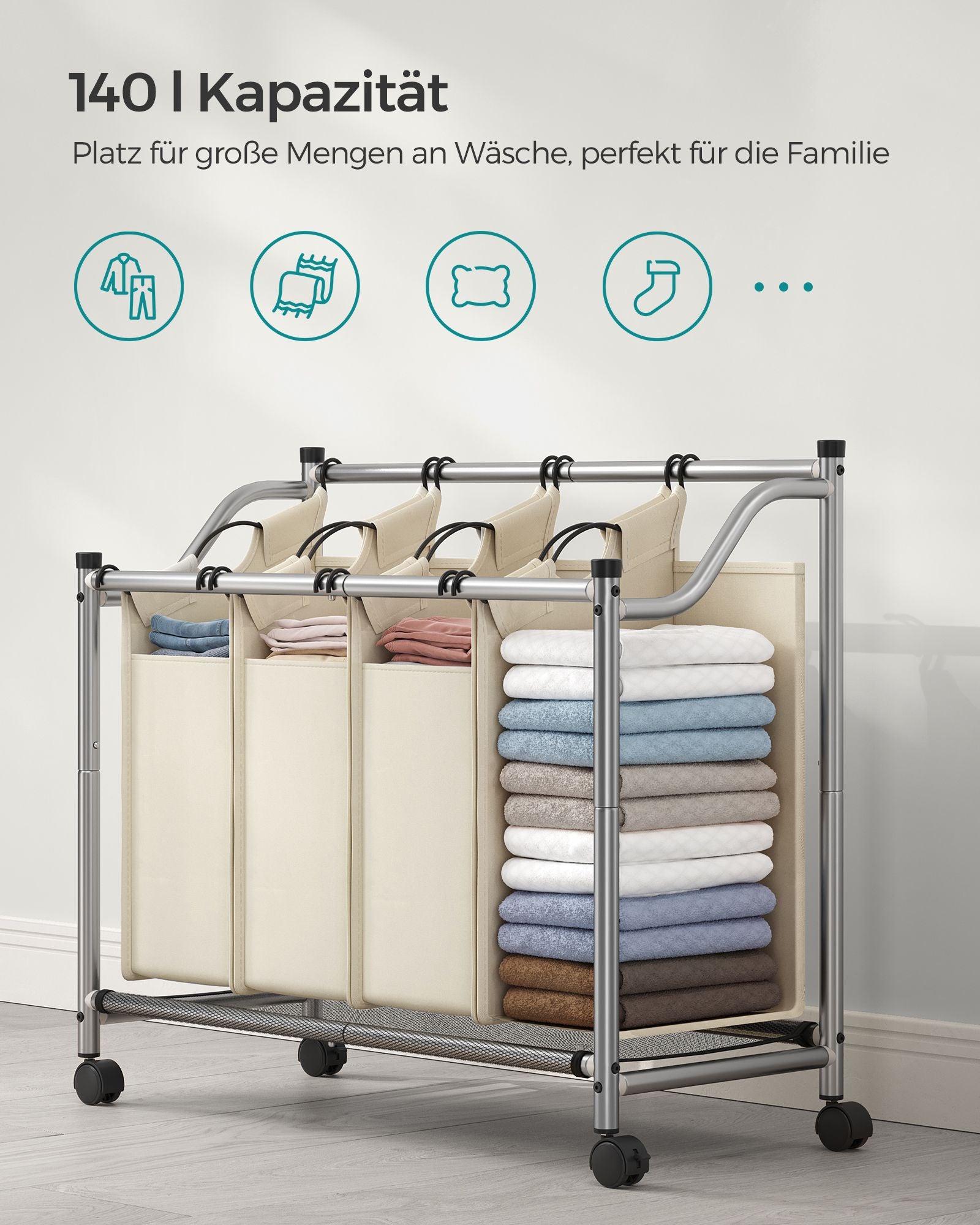 Kosz na pranie, cream white, 87,5 cm