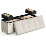 Pufa ze schowkiem, cappuccino beige, 110 cm