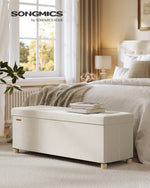 Pufa ze schowkiem, cappuccino beige, 110 cm