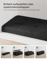 Pufa ze schowkiem, czarny, 110 cm