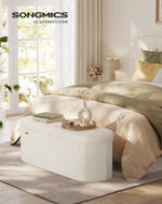 Pufa ze schowkiem, cappuccino beige, 110 cm