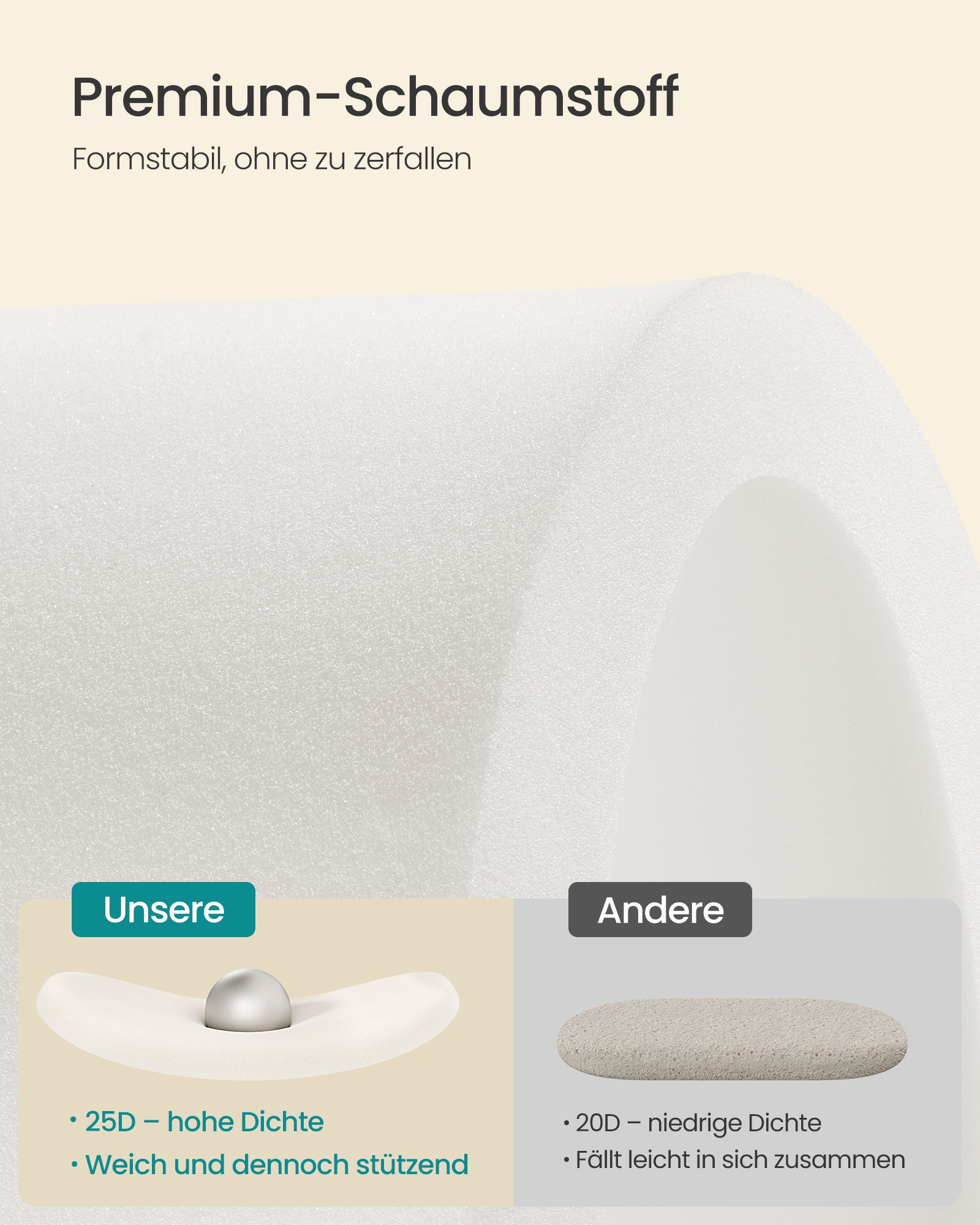 Pufa ze schowkiem, cappuccino beige, 110 cm