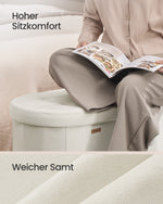 Pufa ze schowkiem, cappuccino beige, 110 cm