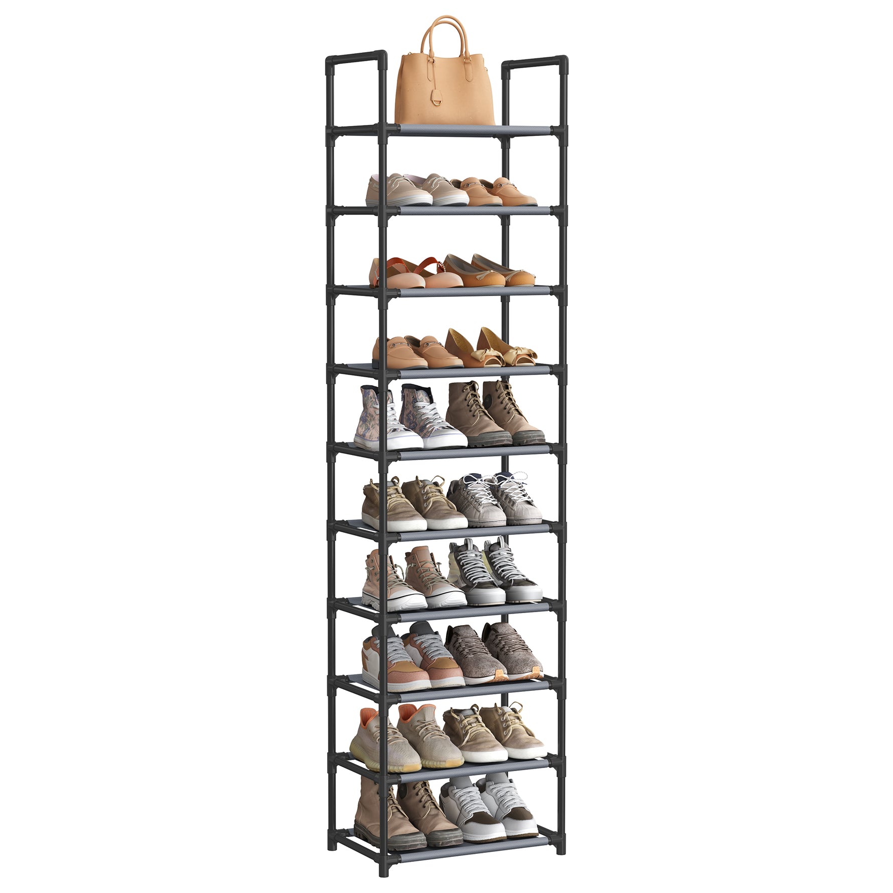 Regał na buty, szary, 45 cm