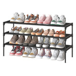 Stojak na buty 3 poziomy czarny 29,7×91,8×53,5 cm