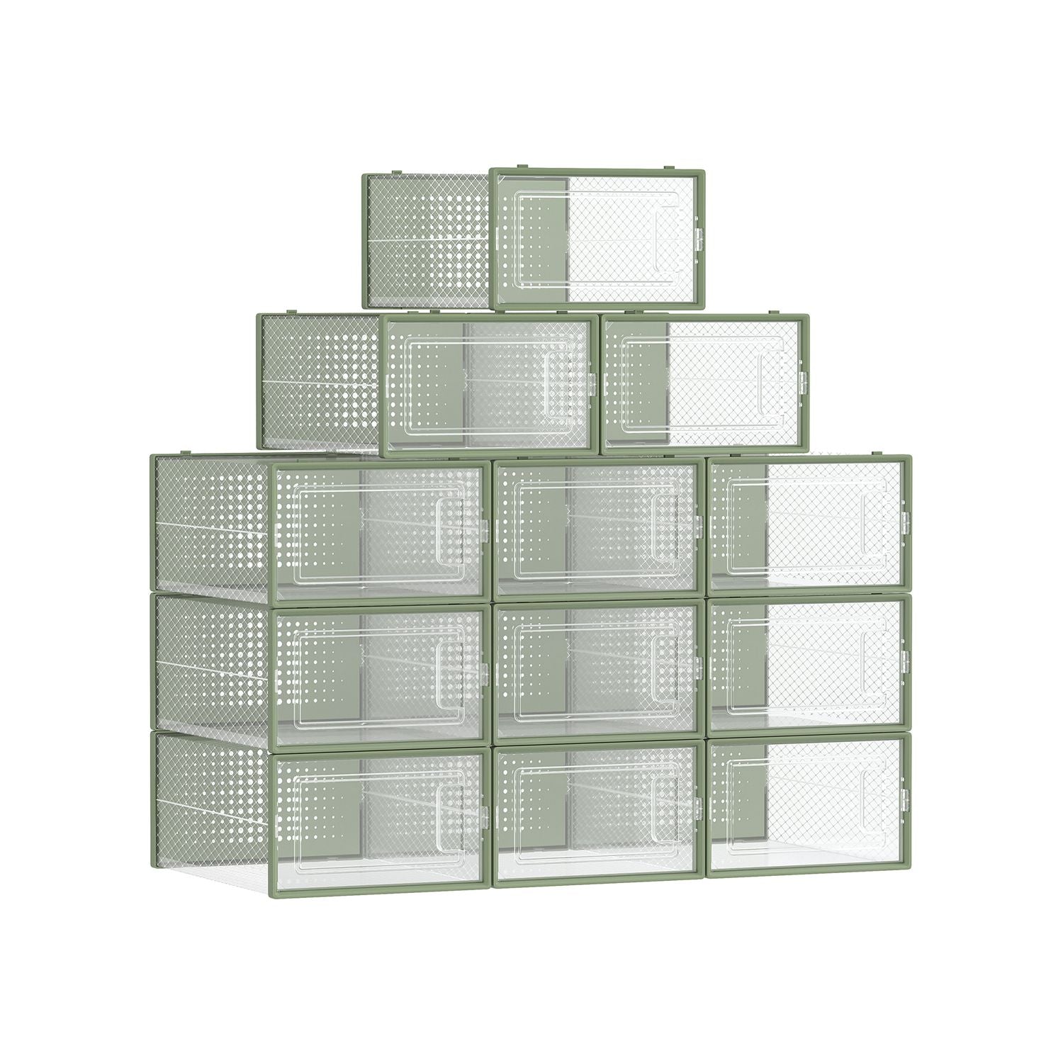 Pudełko na buty, sage green, 33,3 cm