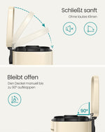 Kosz na śmieci kuchenny 50 l beżowy z pedałem