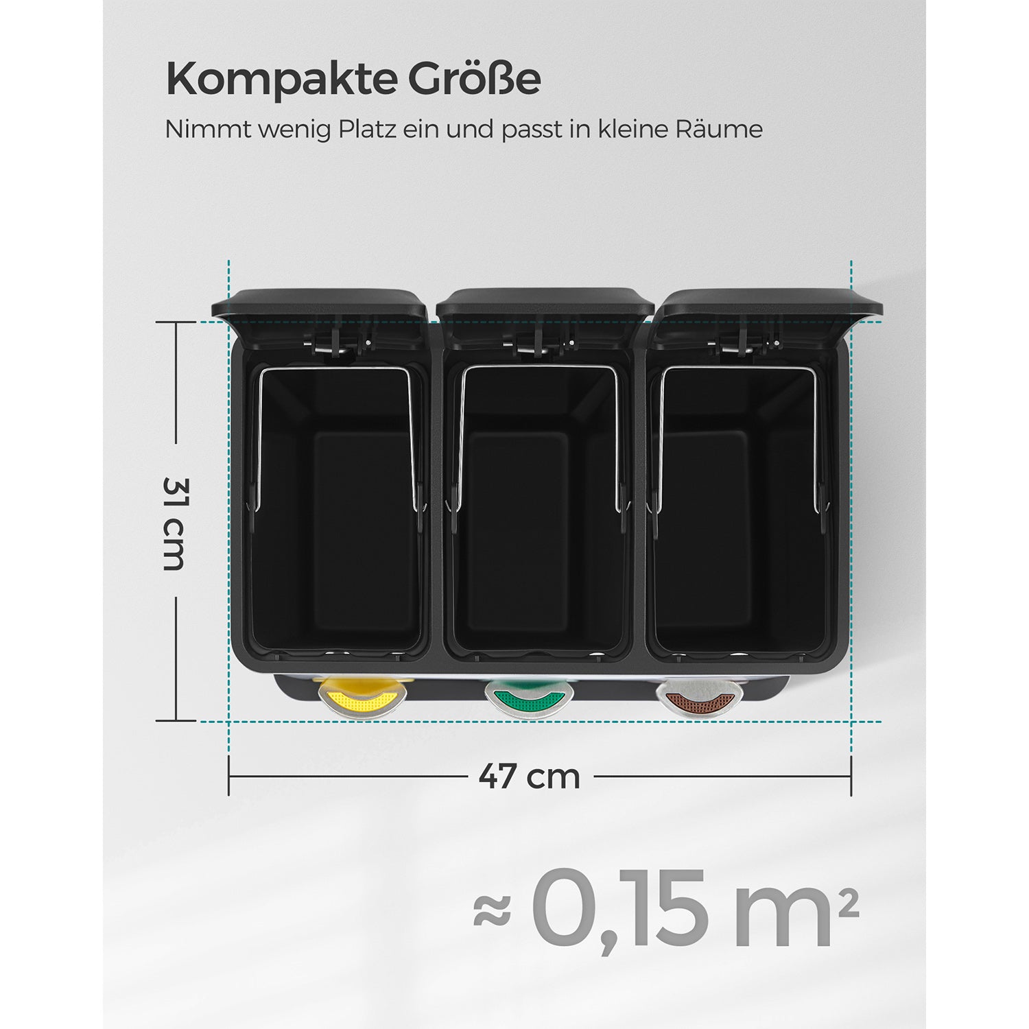 Kosz na śmieci, ciemnoszary, 46,5 cm