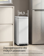 Kosz na śmieci kuchenny 50 l z pedałem, stalowy biały