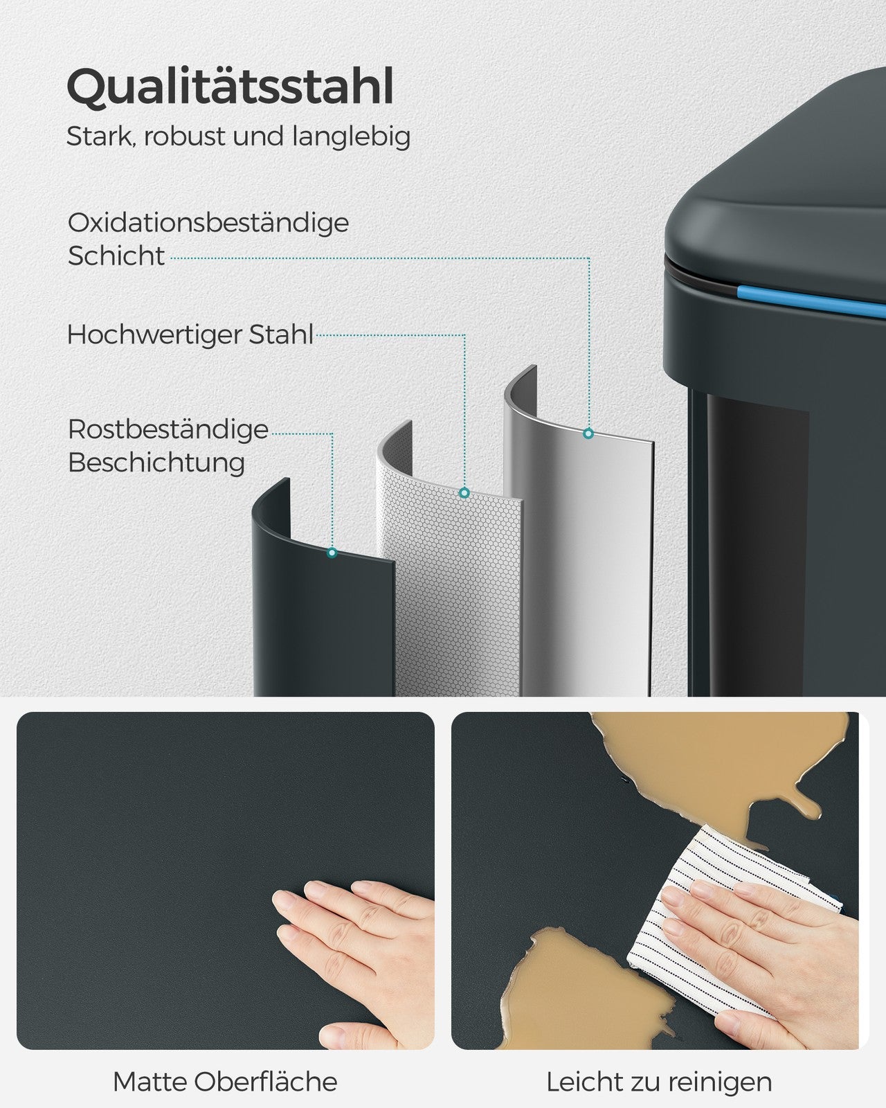 Podwójny kosz na śmieci 2×20 L z pokrywą soft-close