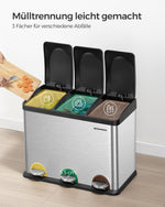 Kosz na śmieci, srebrny, 60,5 cm