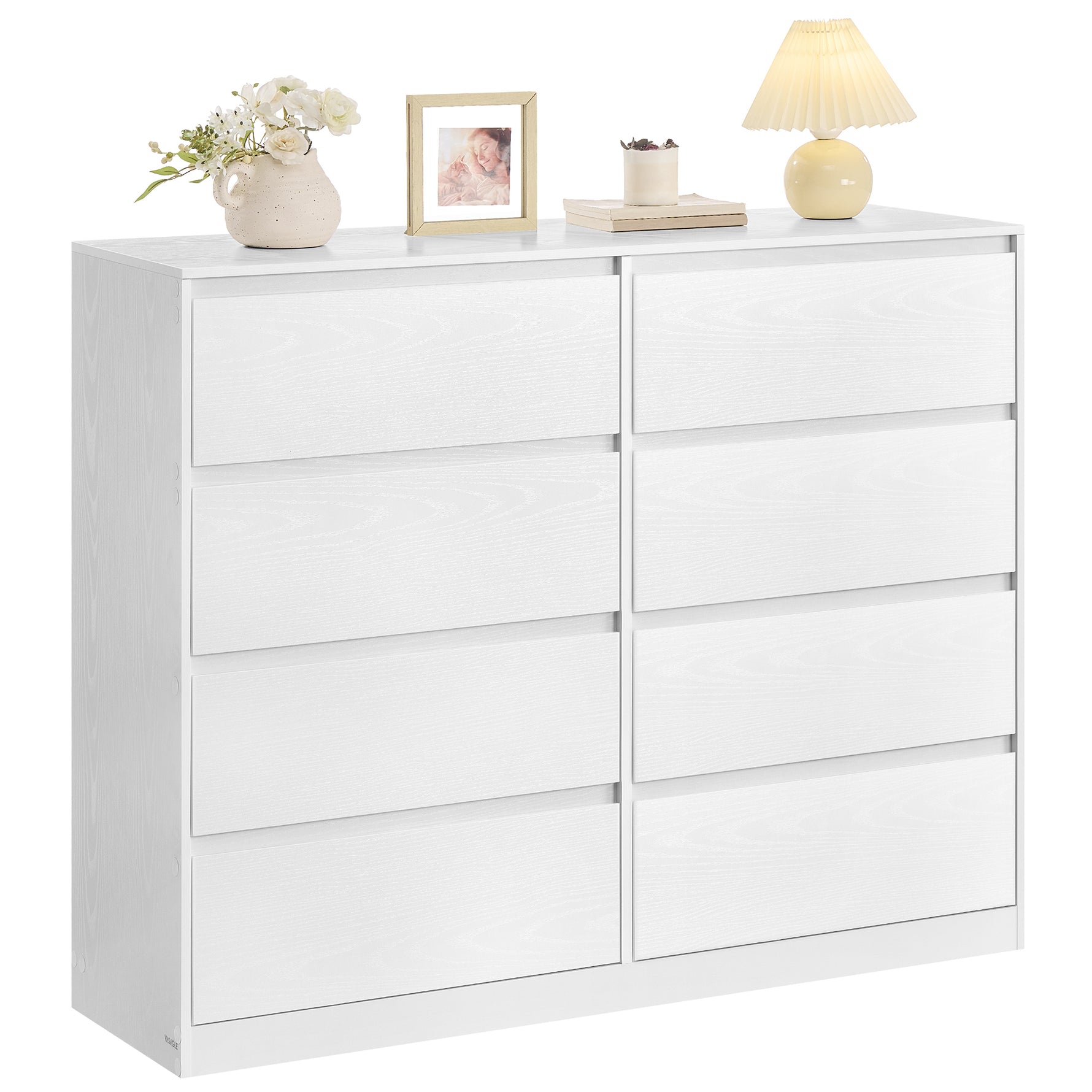 Komoda 8 szuflad biała 40x119,4x97,5 cm