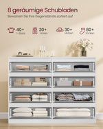 Komoda 8 szuflad biała 40x119,4x97,5 cm