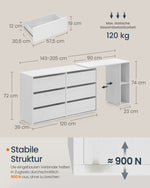 Biała komoda-toaletka z półką, szybki montaż