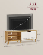 Szafka pod telewizor 140 cm kremowo-dębowa