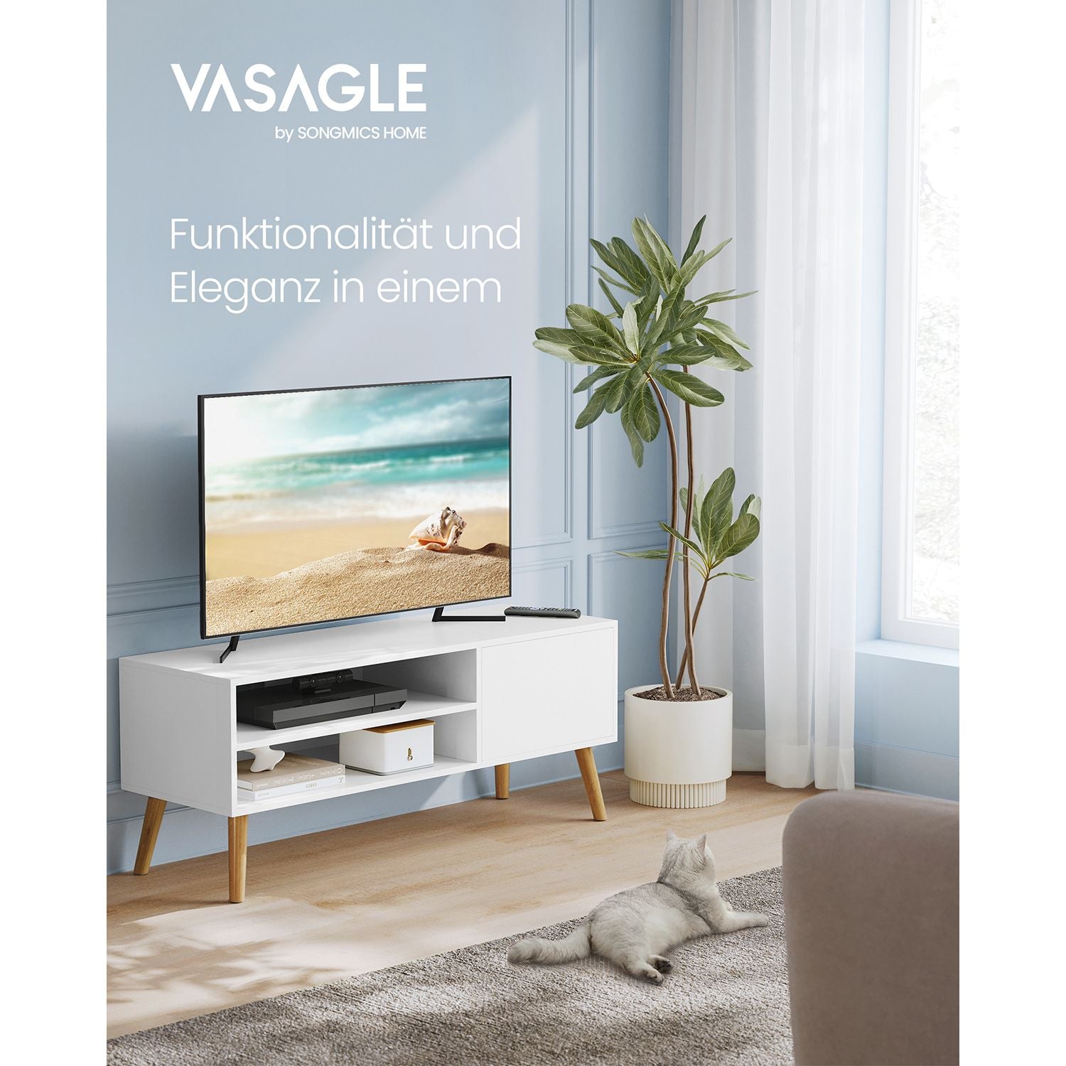 Szafka RTV, snow white, 120 cm