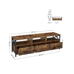 Industrialna szafka RTV z 3 szufladami 147 cm